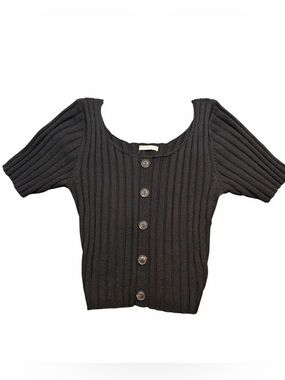 Active USA Dark Gray Ribbed Women's Sweater